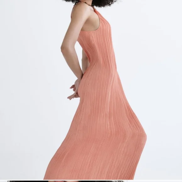 NWOT ZARA wood bead halter dress - Picture 2 of 8